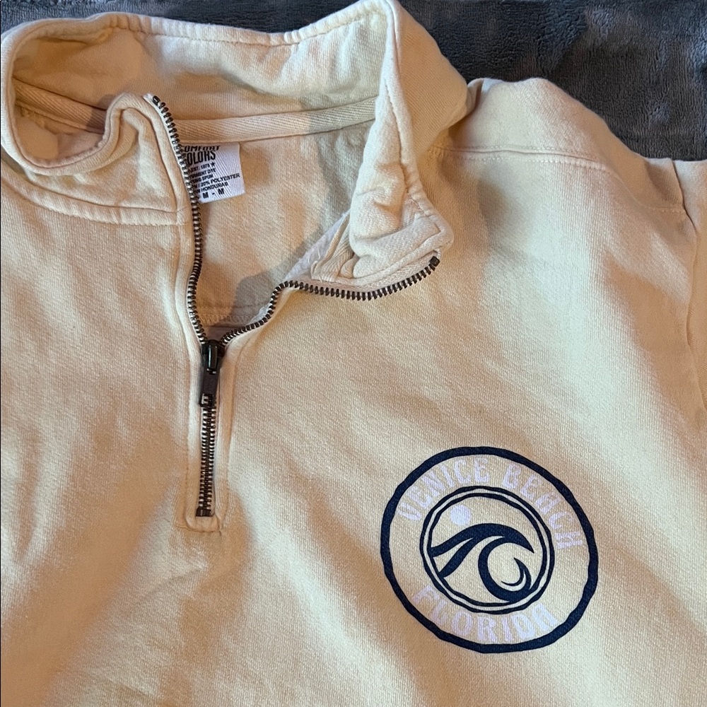 Venice beach Florida Yellow Quarter-Zip Pullover